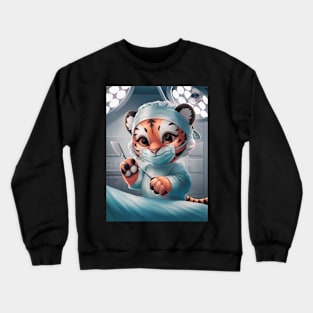 Cute tiger surgeon Crewneck Sweatshirt